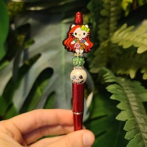 Red Hello Kitty Pen with Beaded Accents